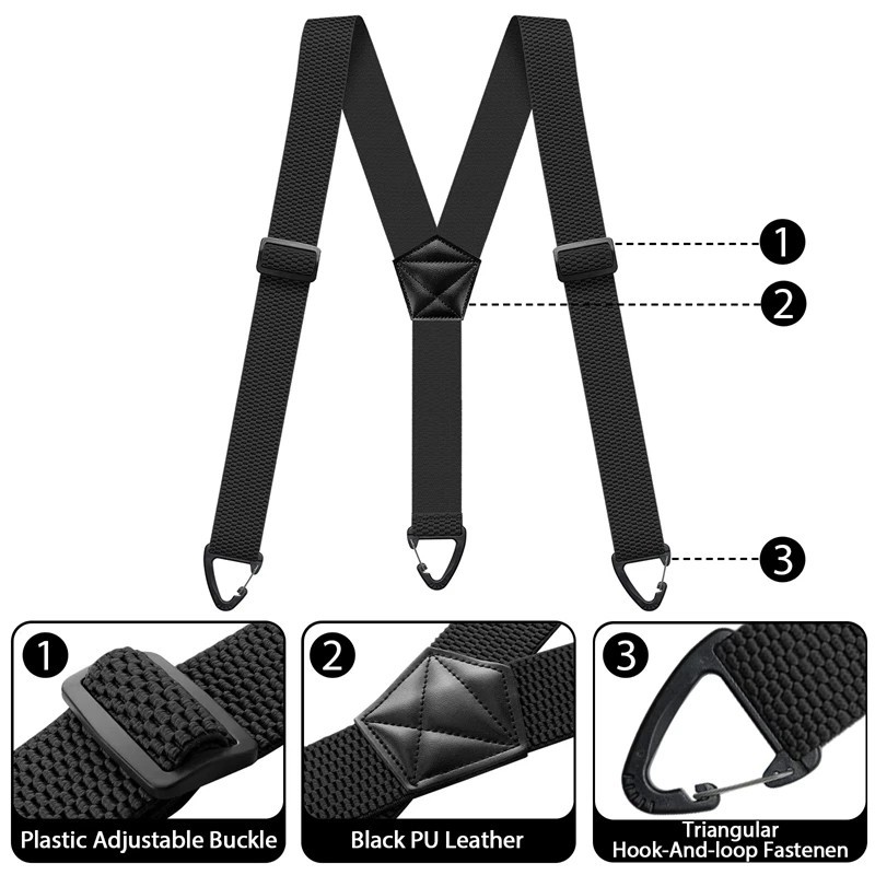 Suspenders for Men Heavy Duty, X Shape Back Hidden Suspender 1.5\