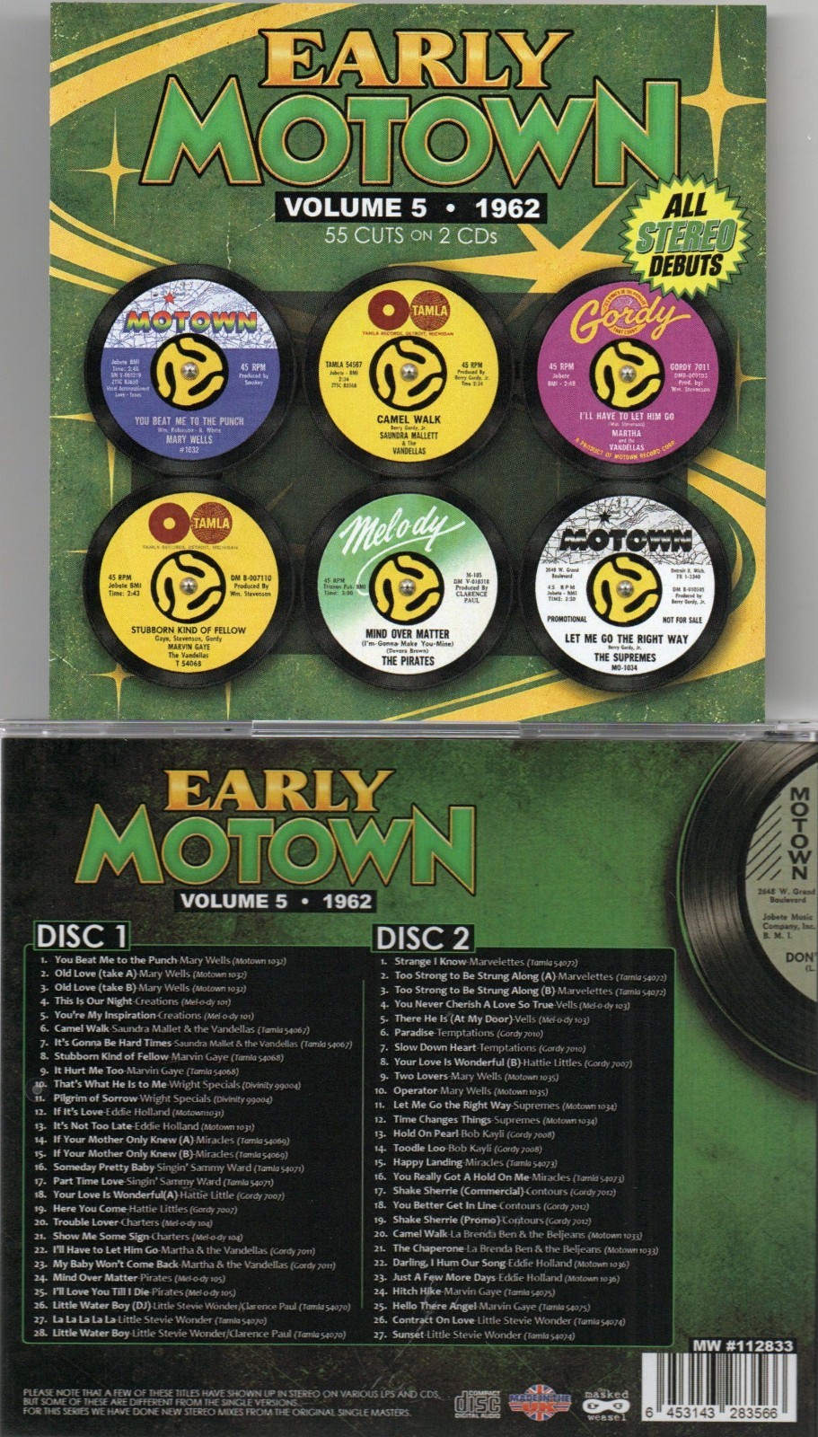 EARLY MOTOWN VOL. 5 1962 55 CUTS/2 CDS ALL STEREO DEBUTS UK IMPORT