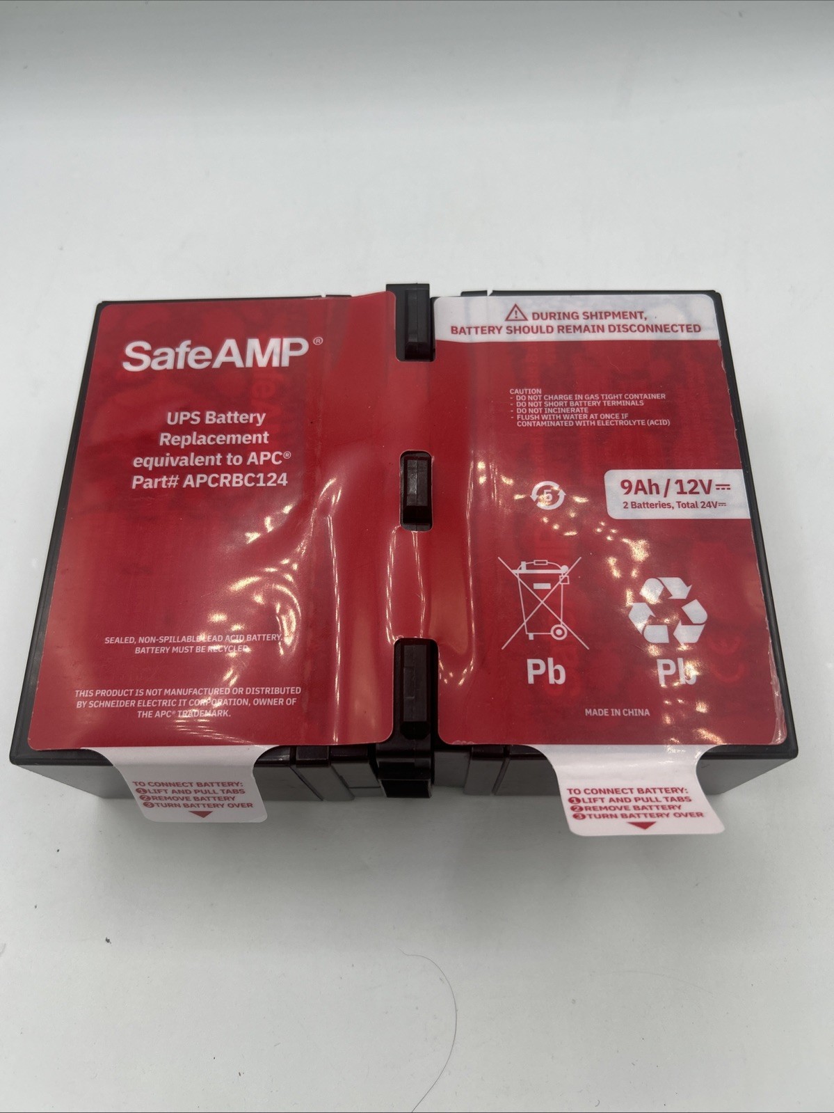 SafeAMP UPS 9Ah, 24VDC VRLA Battery Replace APC Models RBC124 and RBC123.