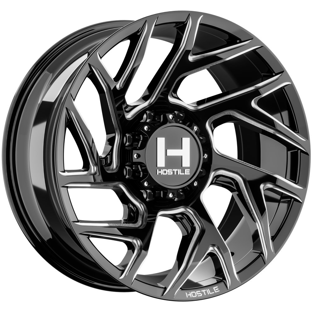 20x10 Hostile H141 Vortex Blade Cut (Black Milled) Wheel 8x180 (-19mm)