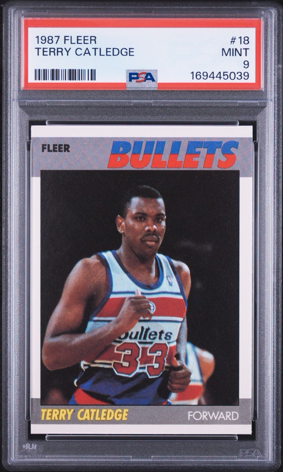 Fleer 1987 Terry Catledge #18 Washington Bullets PSA 9 Mint Basketball Card