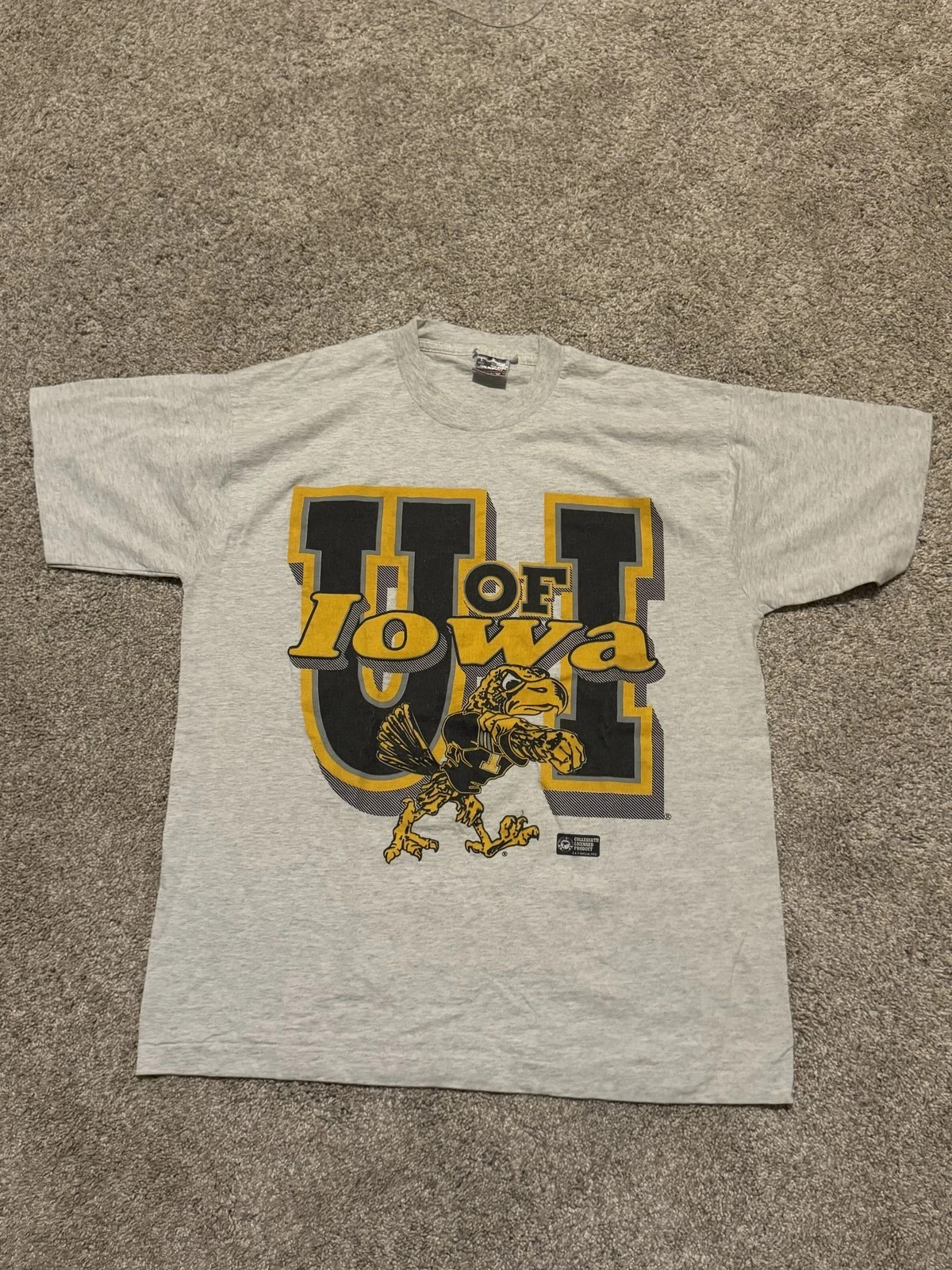 Vintage Iowa Hawkeyes Shirt Mens Large Gray NCAA Football
