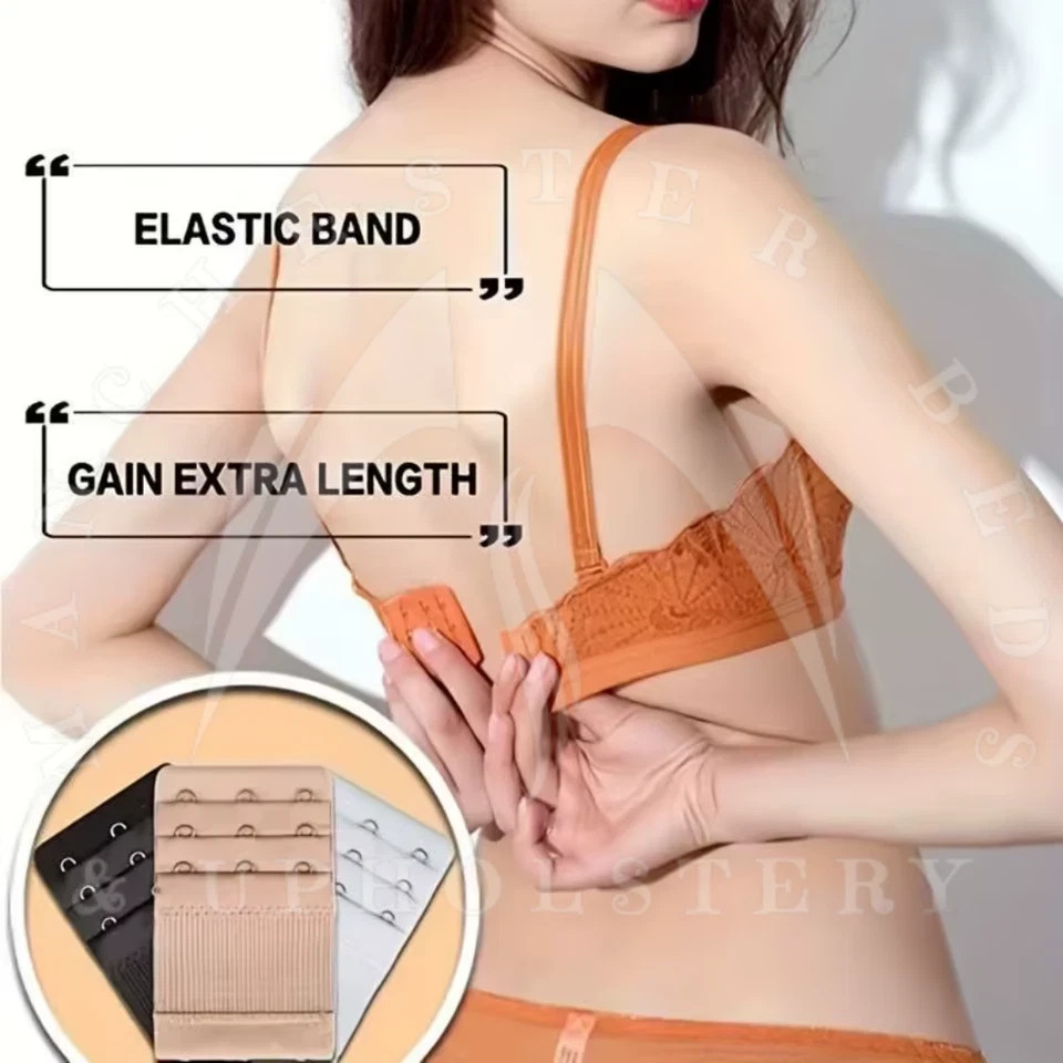 3pcs Women’s Bra Extenders, 2 & 3 Hook Bra Extension Straps, Soft Comfortable