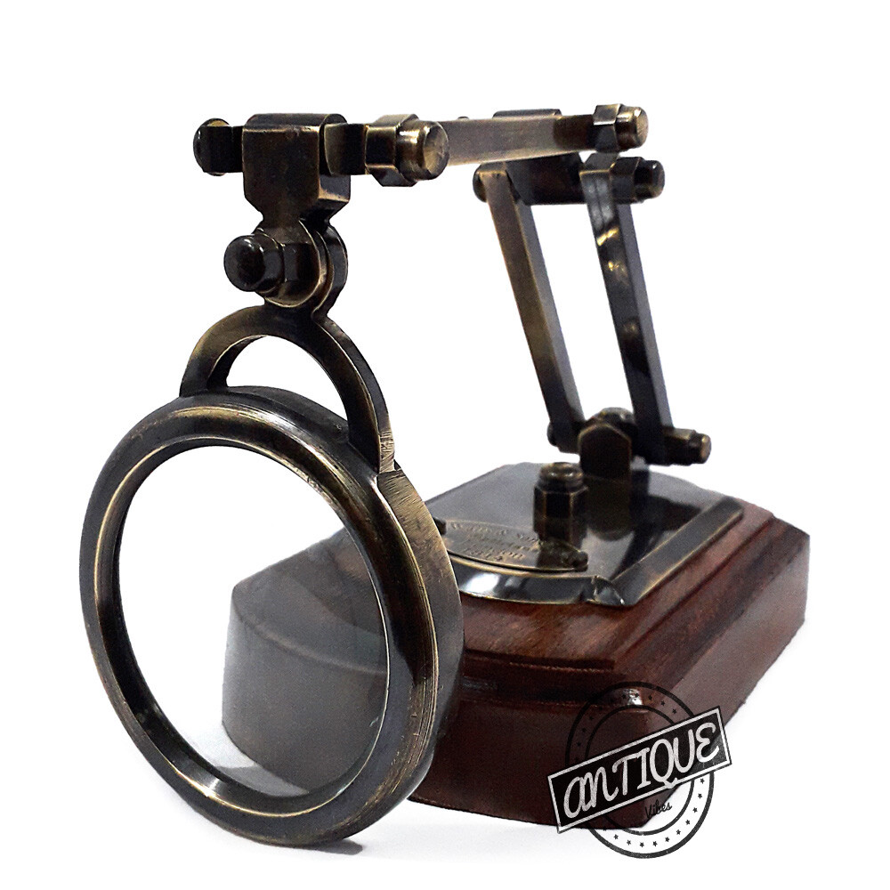 Magnifying Glass Optical Lens Brass Desk Antique Map Reader Jewelry Vintage Gift Magnifying Glass Optical Lens Brass Desk Antique Map Reader Jewelry Vintage Gift
