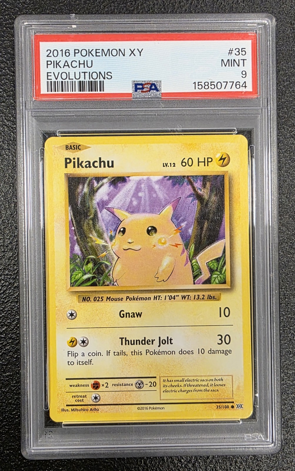 2016 Pokemon XY Evolutions 35/108 Pikachu PSA 9