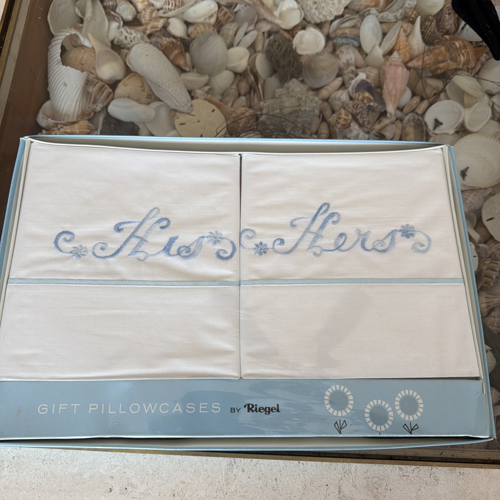 VTG Riegel White Hand Embroidered His-Hers NEW 1950’s/60s 100% Cotton