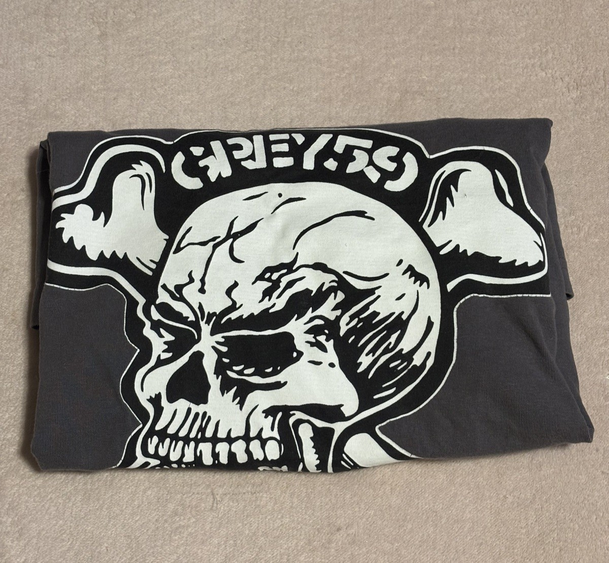  G59 Records Gray Bored To Death Size L $uicideboy$ Skull Bones Rap Merch