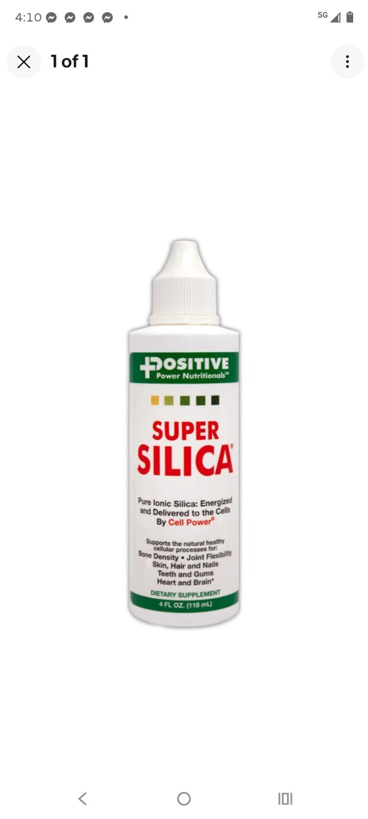 SUPER SILICA Positive Power Nutritionals 4oz (136 Servings) NEW SEALED 