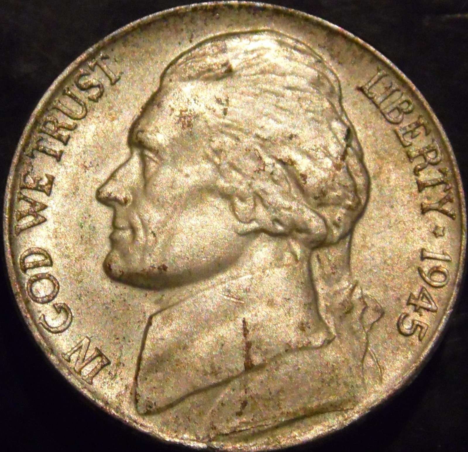 1945-P Jefferson Silver Nickel AU/BU 1945-P Jefferson Silver Nickel AU/BU