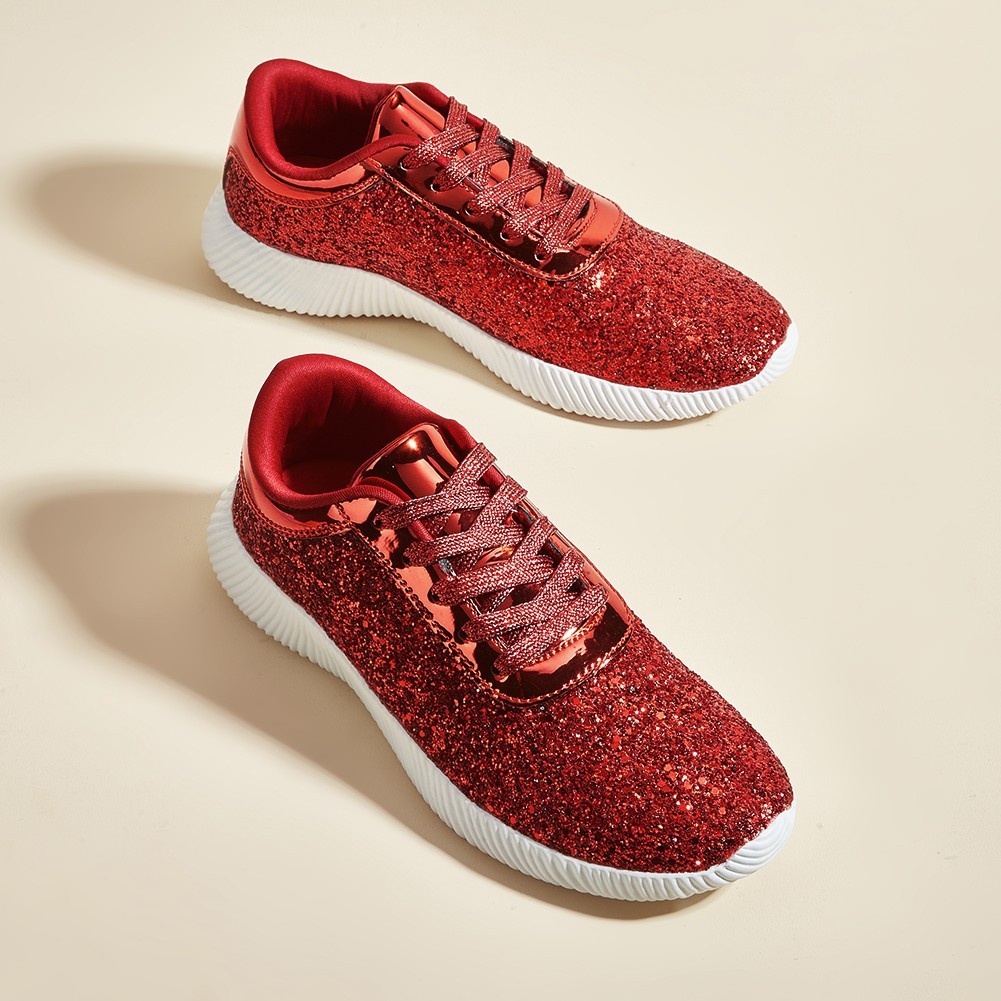 LUCKY STEP Women's Glitter Shoes Sparkly Lightweight Metallic Sequins TennisShoe LUCKY STEP Women's Glitter Shoes Sparkly Lightweight Metallic Sequins TennisShoe