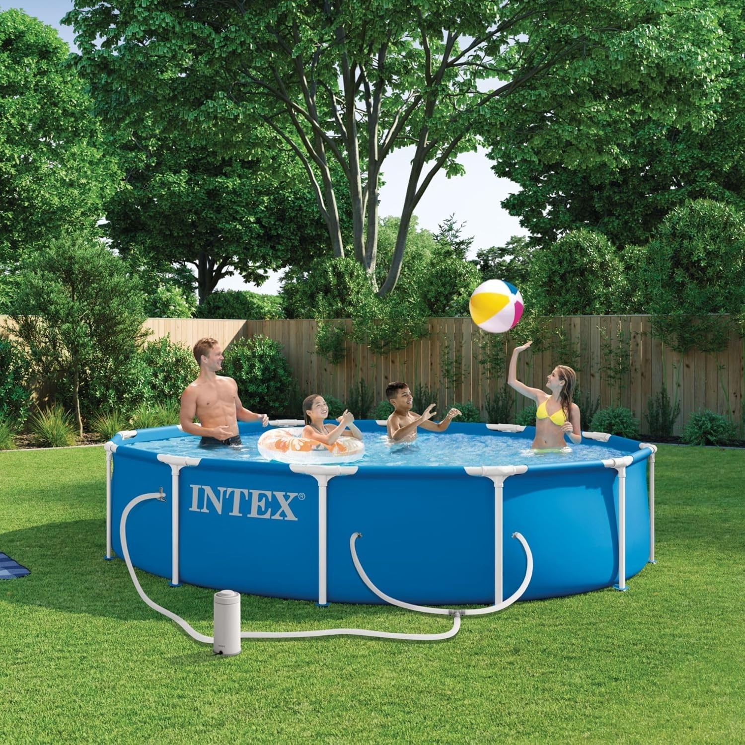 Intex 28211EP 12ft x 30in Metal Frame Above Ground Pool Set with Filter Pump