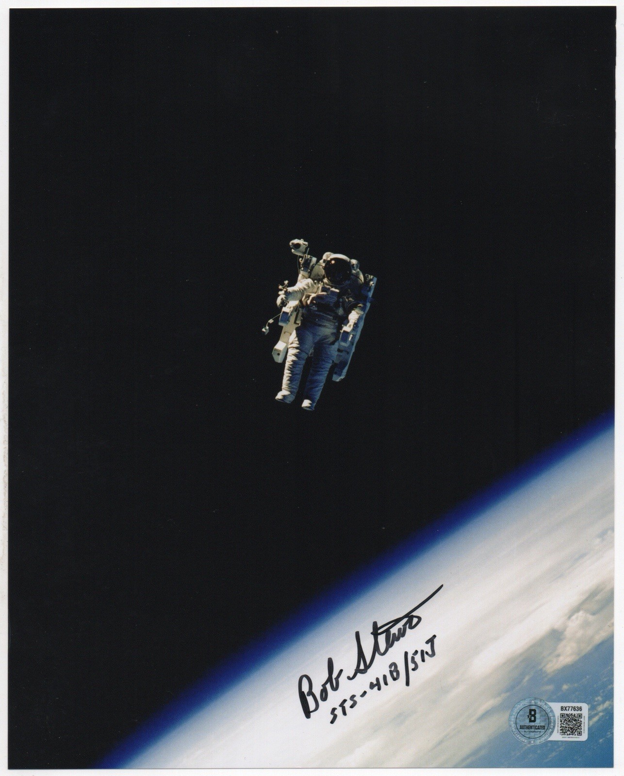 Robert L. Stewart autographed signed 8x10 photo Beckett BAS COA NASA Astronaut