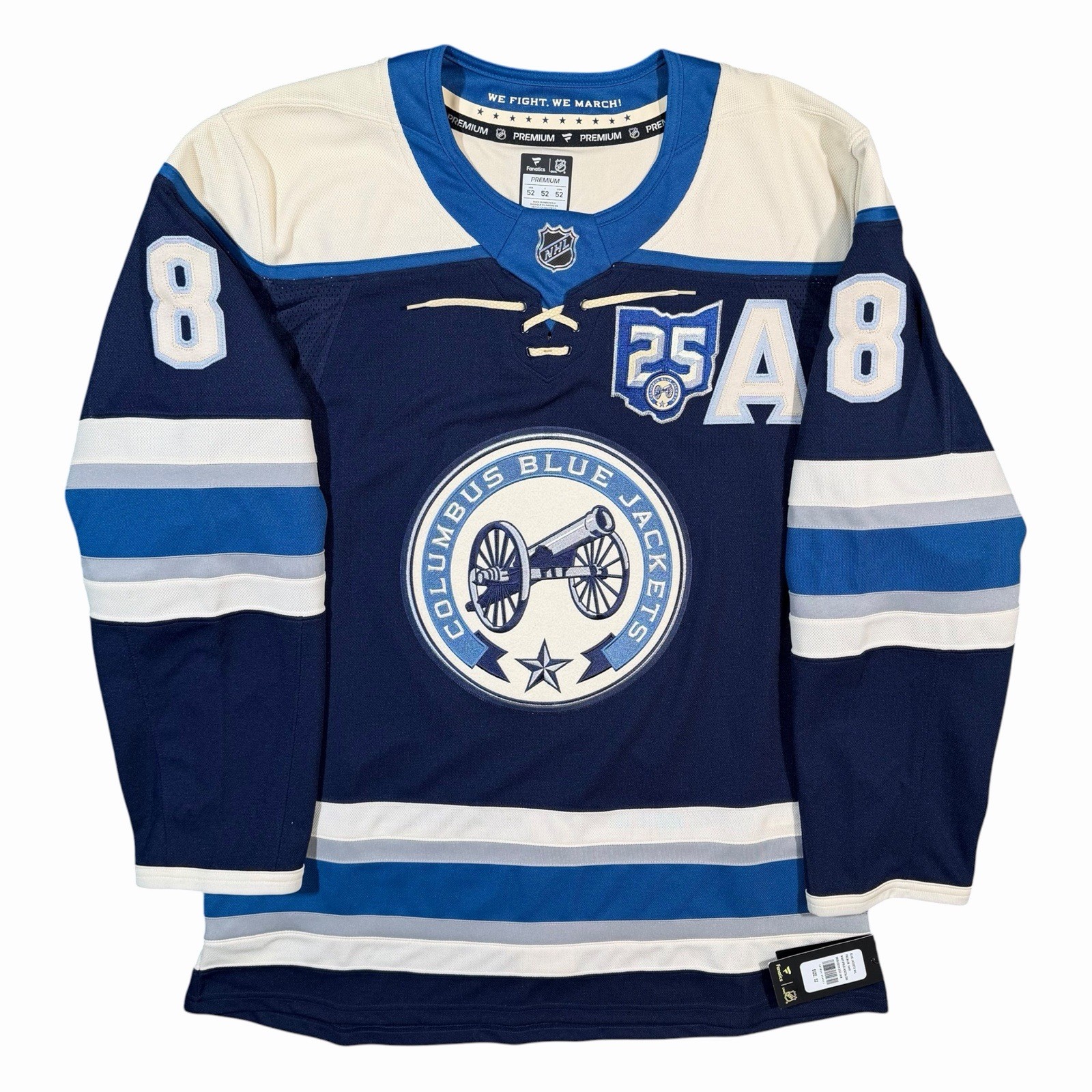 Zach Werenski Columbus Blue Jackets 25th Anniversary Fanatics NHL Jersey - 52