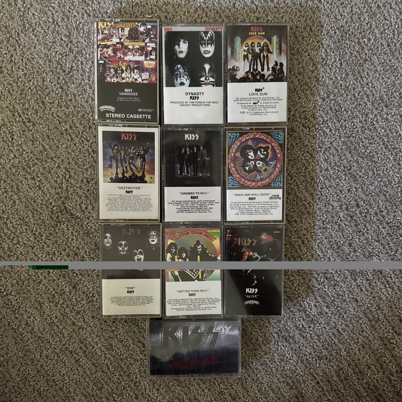 KISS cassette tapes LOT of 10 