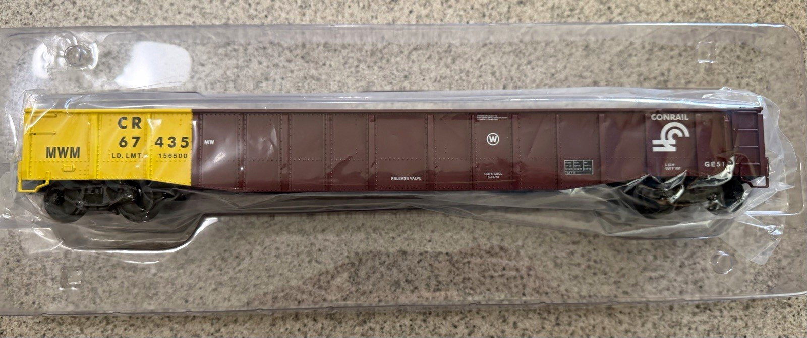 *NEW* Lionel O Gauge Conrail Gondola PS-5 Brown/Yellow Item 2326622
