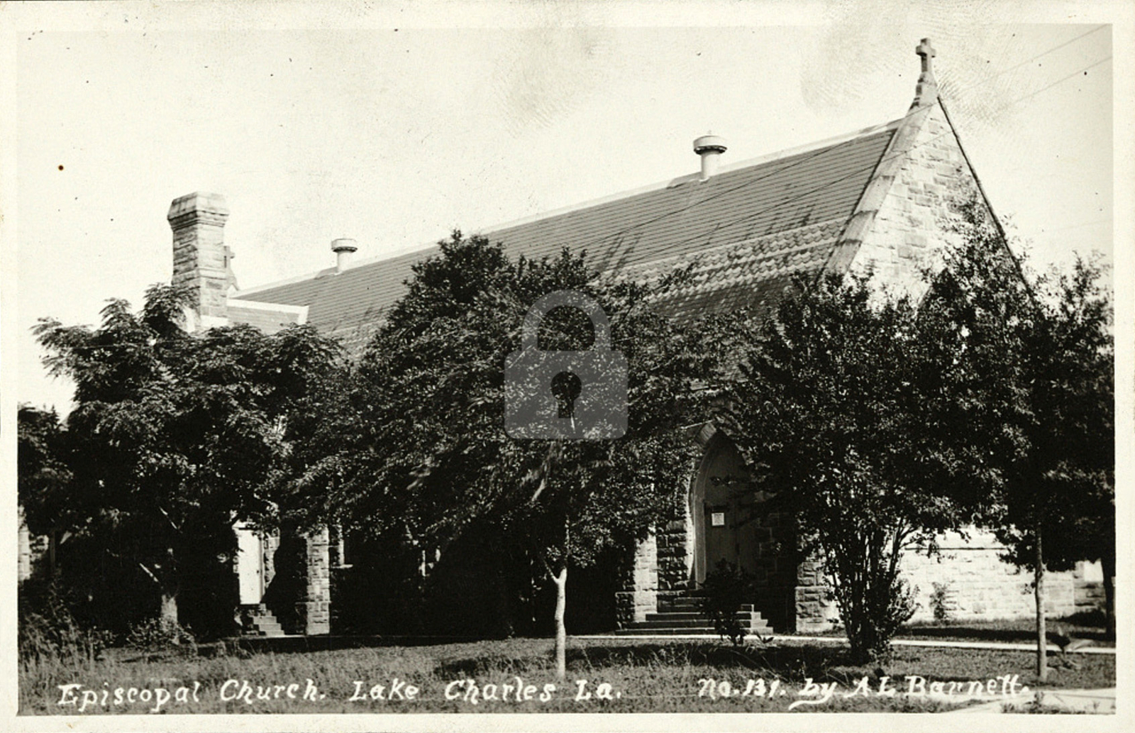 Episcopal Church, Lake Charles, LA Louisiana 1914 RPPC Photo Postcard COPY