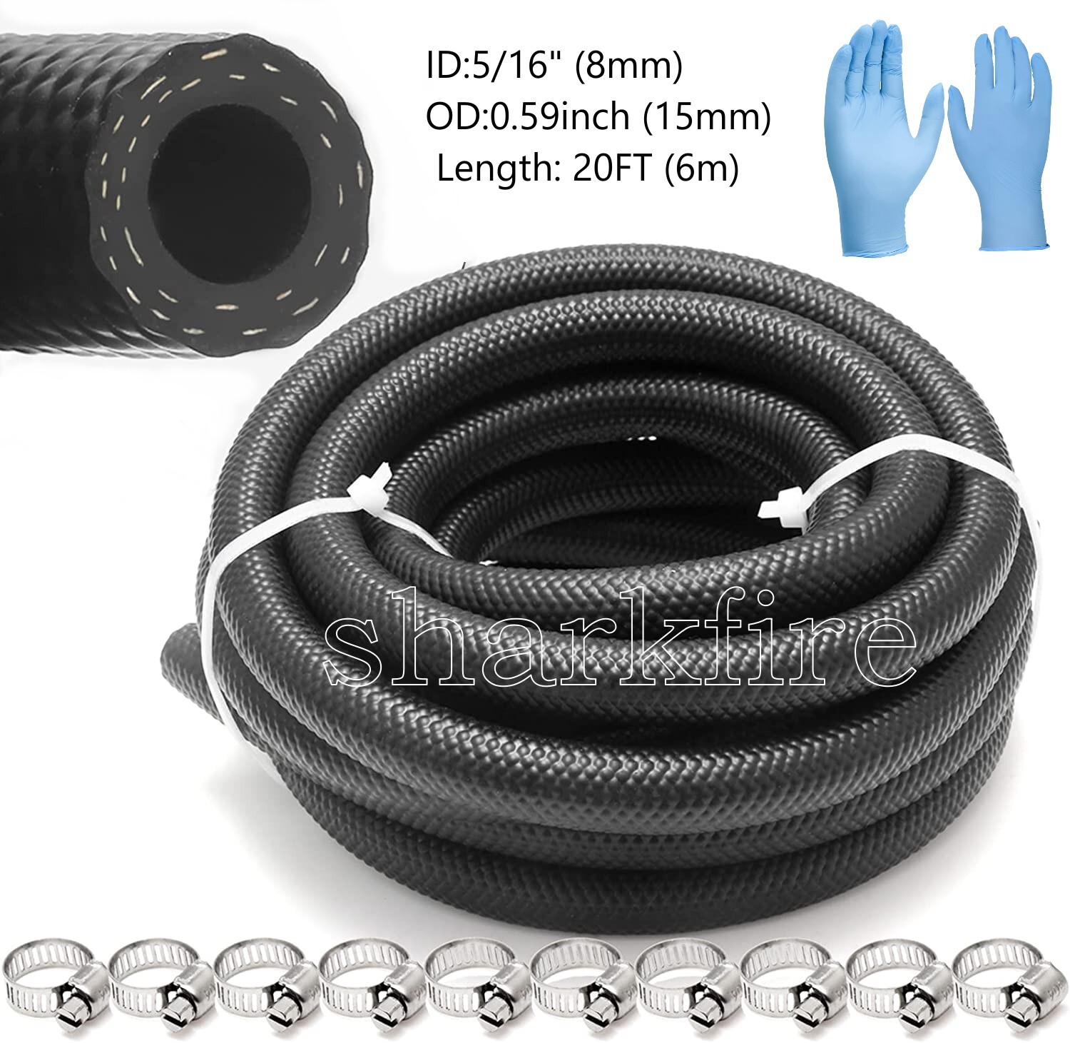 20Ft Rubber Fuel Line 5/16\