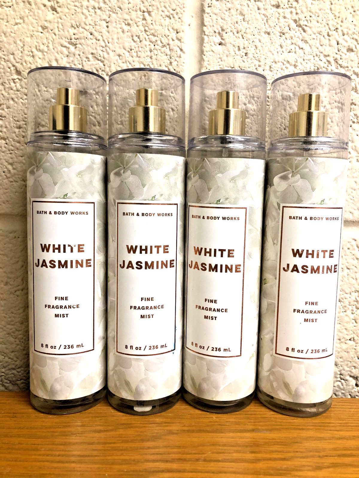 Bath & Body Works WHITE JASMINE Fine Fragrance Mist Spray Brand New (QTY 4)