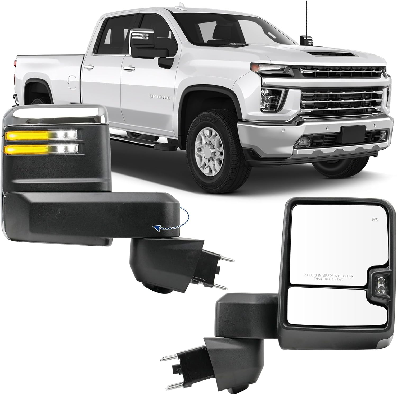 2019-25 Silverado Sierra 2500HD 3500HD Right Towing Mirror–Compatible Replacemen