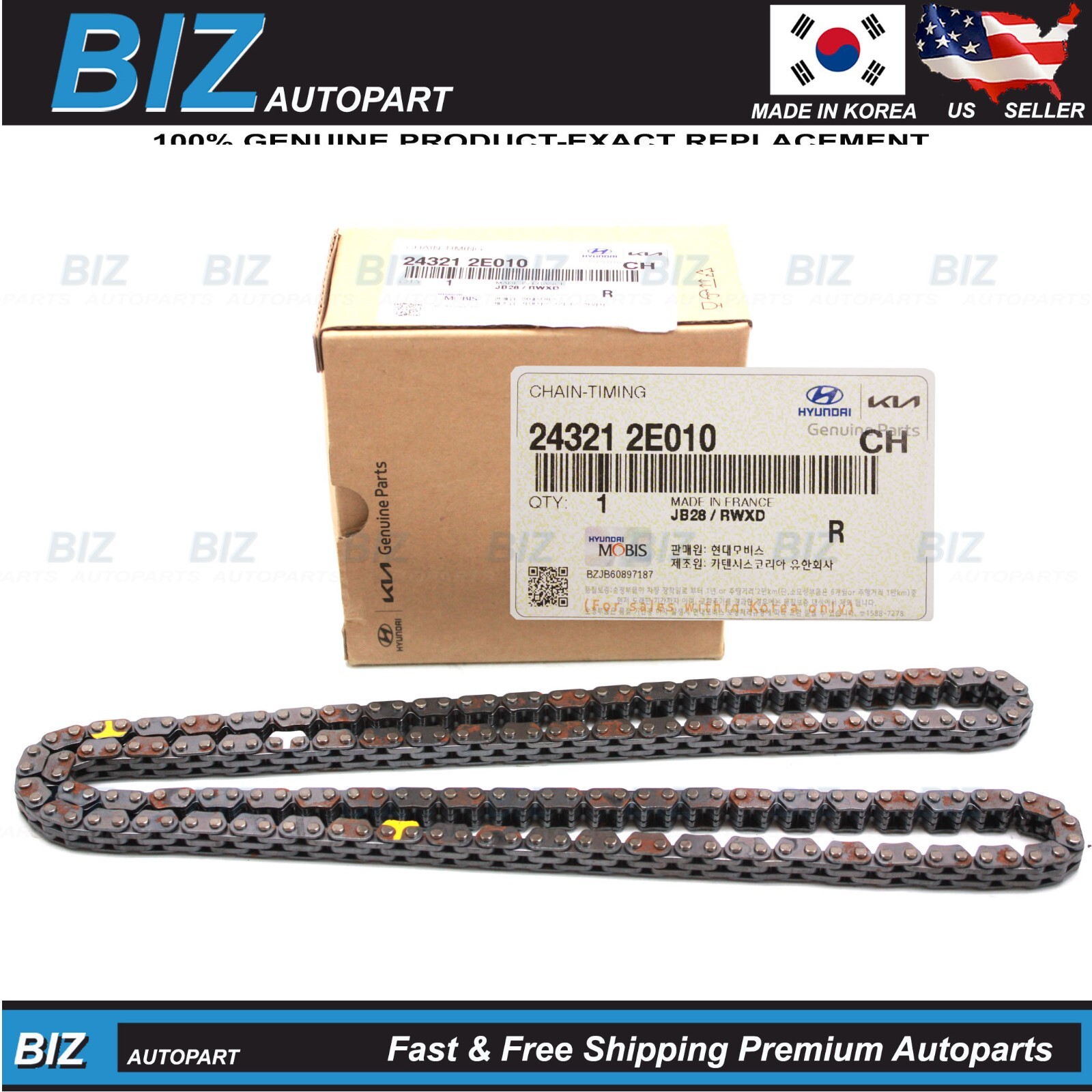 Genuine Timing Chain for 2014-2021 Hyundai 2017-2024 Kia 1.8L 2.0L 24321-2E010