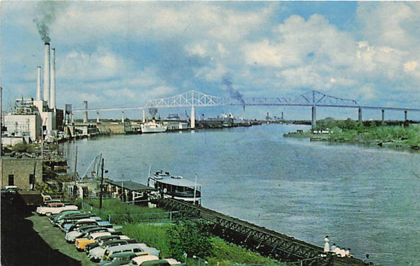Postcard GA: Eugene Talmadge Bridge, Savannah River, Georgia