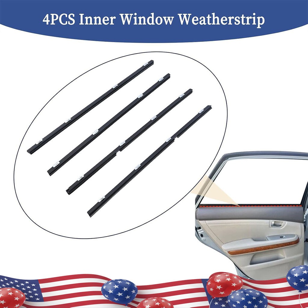 4pcs Window Weatherstrip 68171-48032 For 2004-2008 Lexus RX330 RX350 RH400h