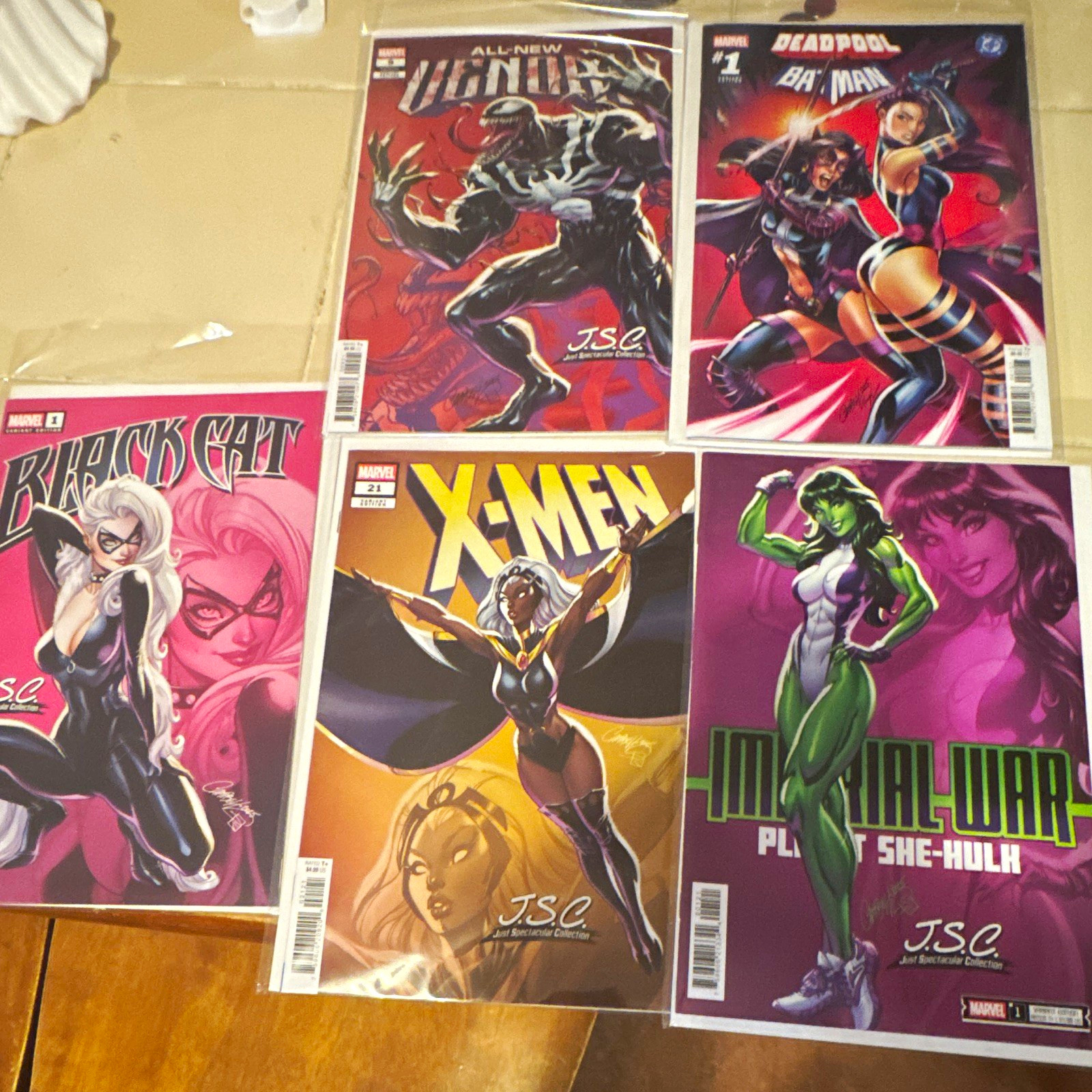 J. Scott Campbell Marvel Variant Cover Comic Lot Black Cat Venom Deadpool X-Men J. Scott Campbell Marvel Variant Cover Comic Lot Black Cat Venom Deadpool X-Men