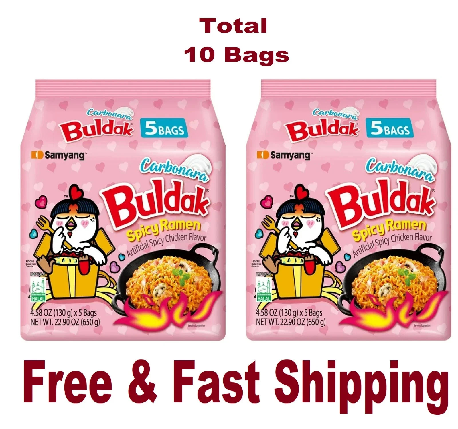 Samyang Spicy Chicken Noodle Carbonara Flavor Ramen, 4.58 oz, 10 Pack Samyang Spicy Chicken Noodle Carbonara Flavor Ramen, 4.58 oz, 10 Pack