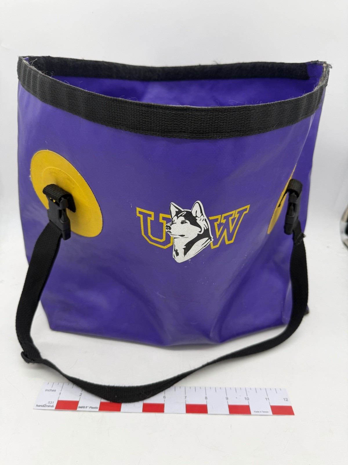 Vintage UW Huskies Waterproof Large Bucket Bag Made In USA Purple Washington
