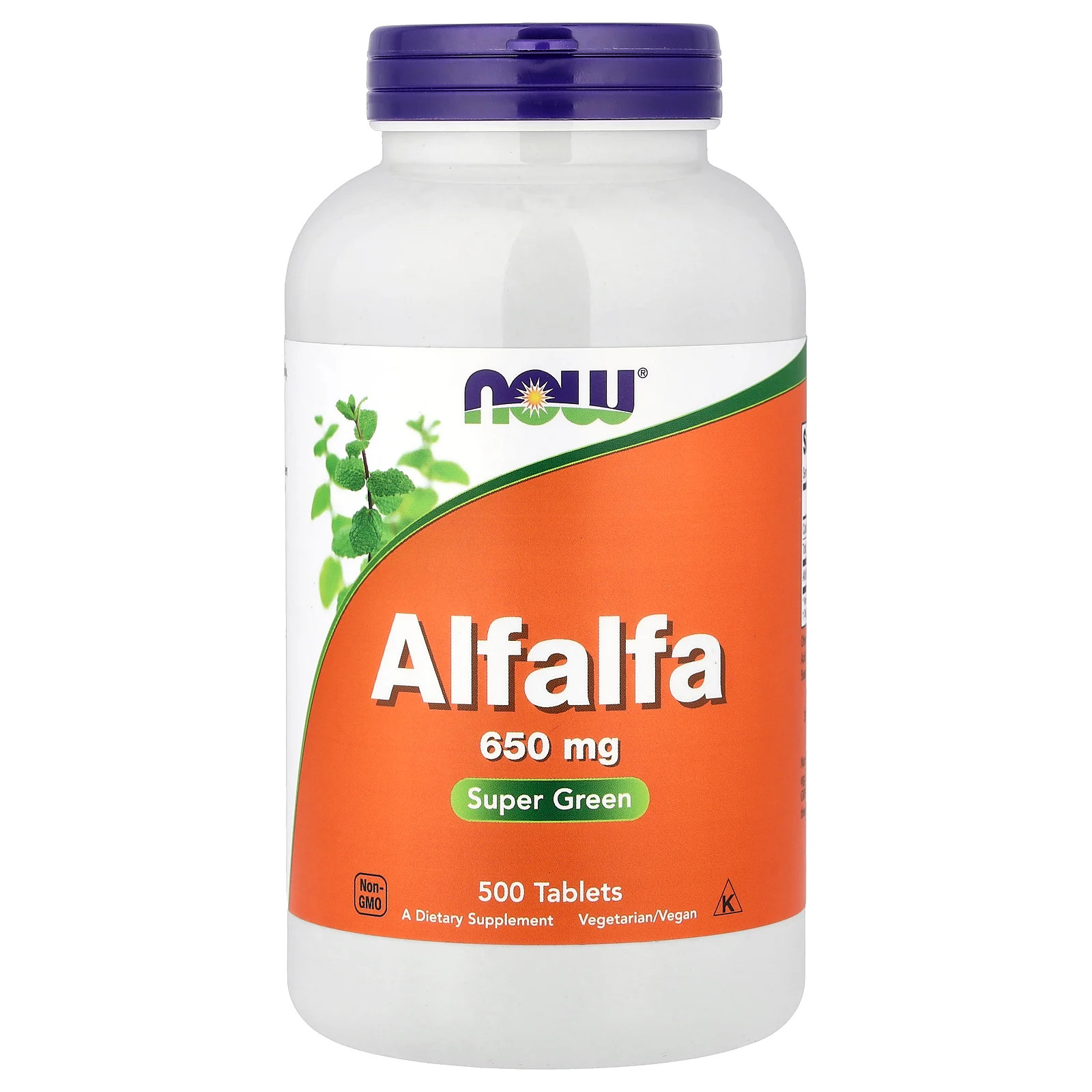 Now Foods Alfalfa 650 mg 500 Tablets GMP Quality Assured, Vegan, Vegetarian