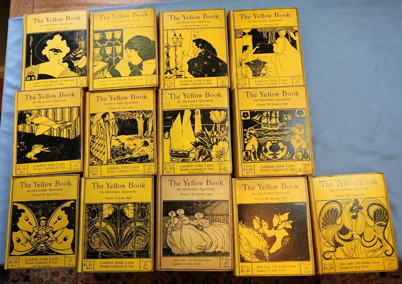 13 VOLS. THE YELLOW BOOK SERIES 1894-1897 JOHN LANE THE BODLEY HEAD BEARDSLEY