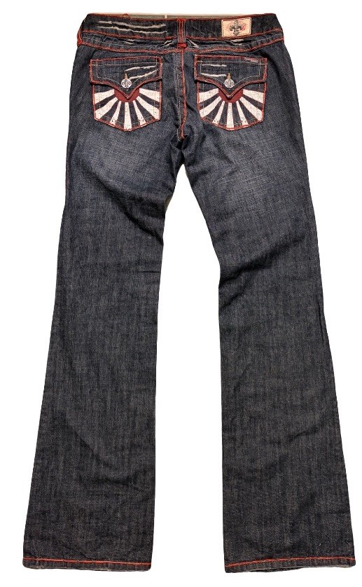 VTG Laguna Beach Jean Co Sunburst Corona Del Mar Hand Painted Jeans Size 32x35