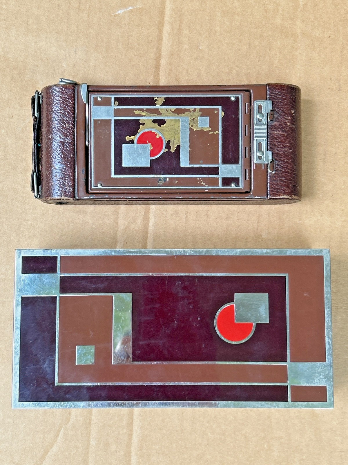 vintage kodak 1A folding gift camera art deco box Walter Dorwin Teague