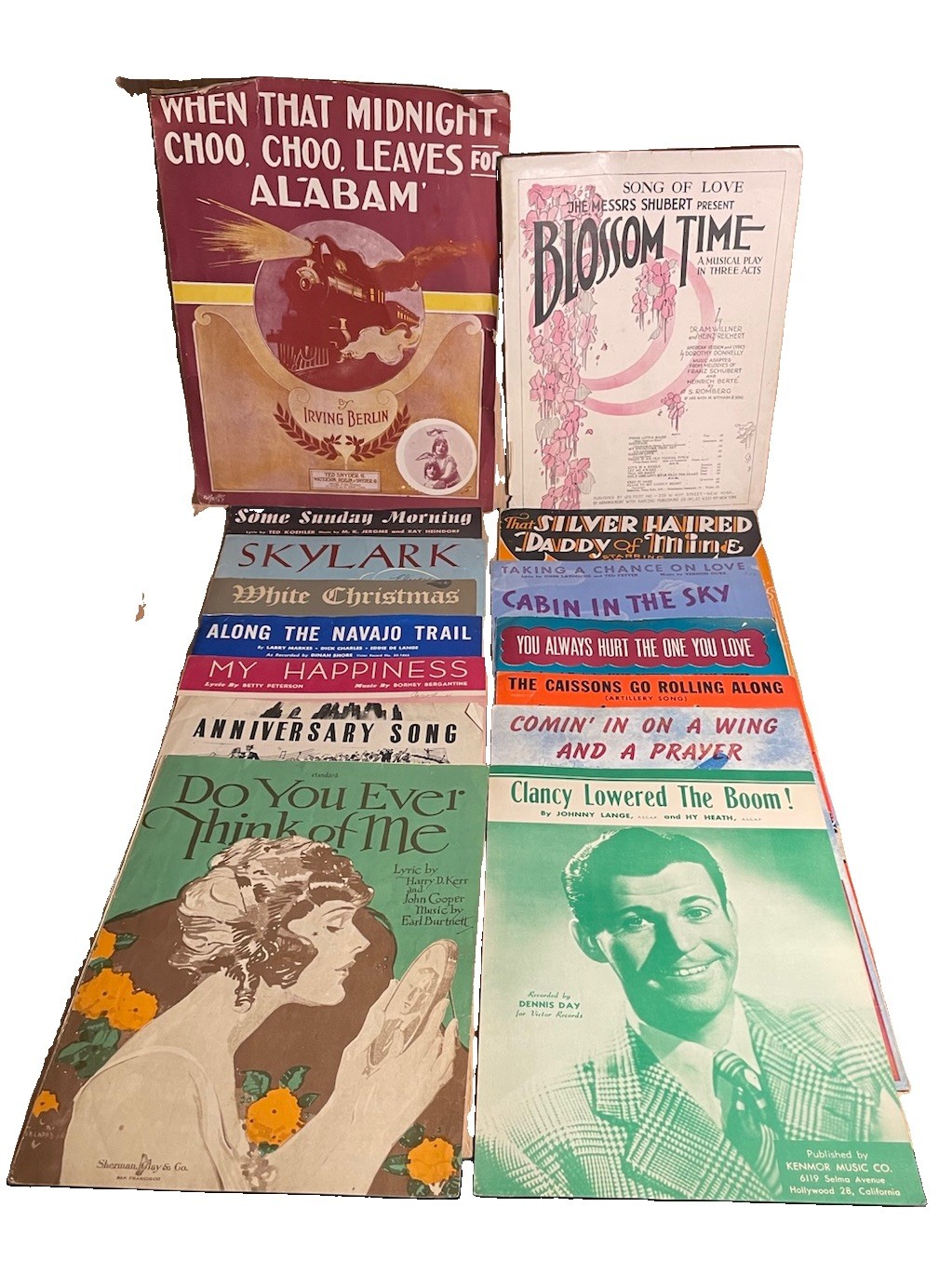 vintage antique sheet music 1912 1920s -1940s Lot Of 16 Pieces