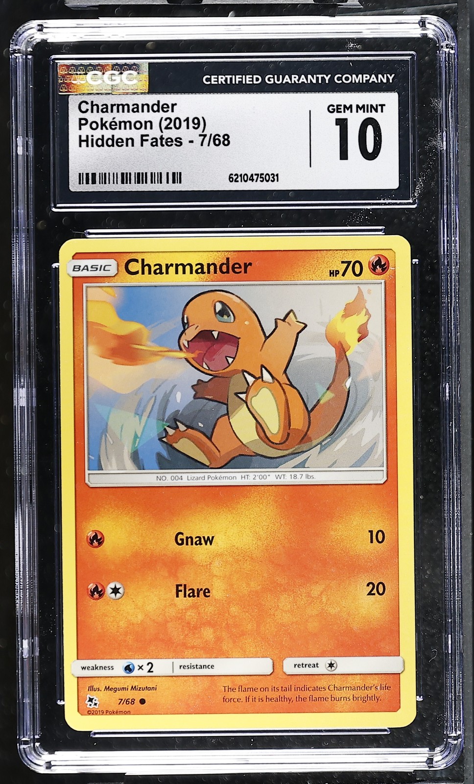 2019 Pokemon Charmander 7/68 Hidden Fates CGC 10 Gem Mint
