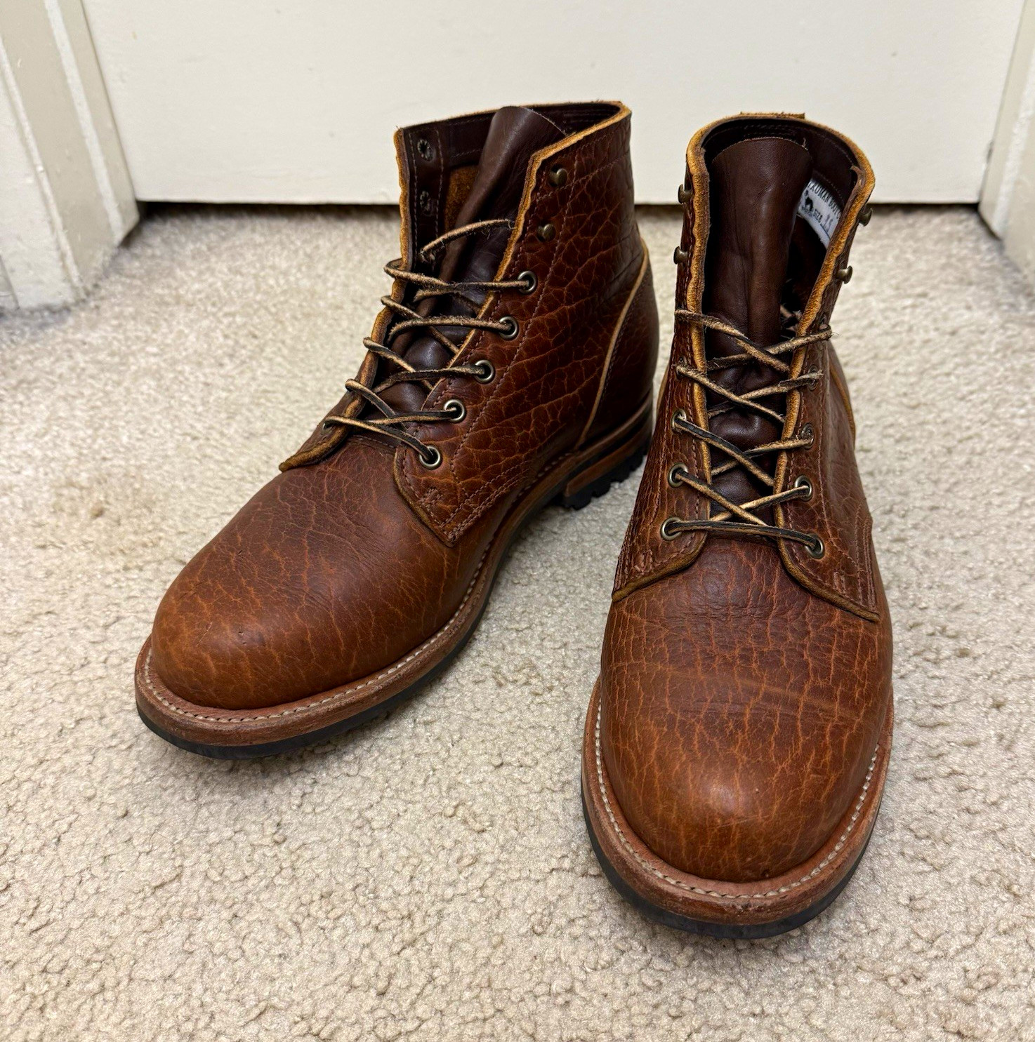 Truman Boot Co. Cognac Bison Boots - Size 9.5 D (Used - Good Condition)