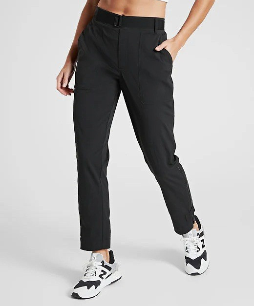 ATHLETA Trekkie Belted Hiking Pant in Black size 8 EUC