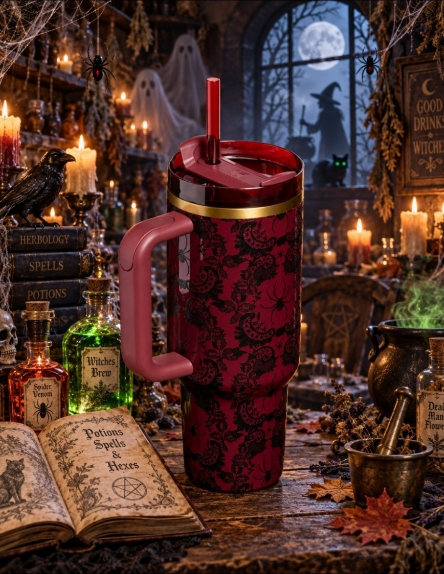 LIMITED EDITION STANLEY 40 OZ HALLOWEEN BORDEAUX LACE QUENCHER FLOWSTATE TUMBLER LIMITED EDITION STANLEY 40 OZ HALLOWEEN BORDEAUX LACE QUENCHER FLOWSTATE TUMBLER