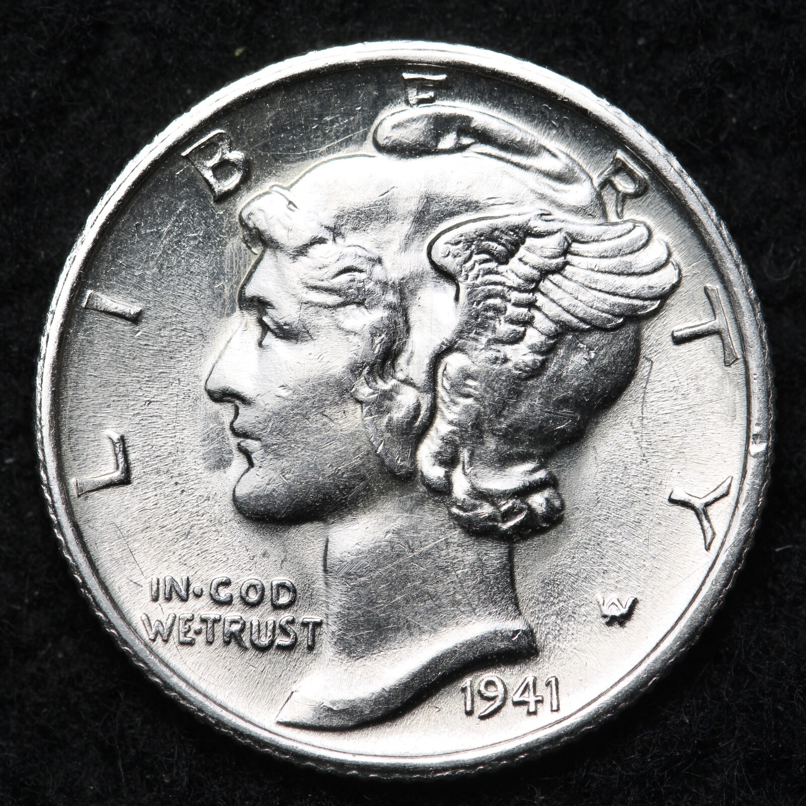 1941-S Mercury Silver Dime AU  