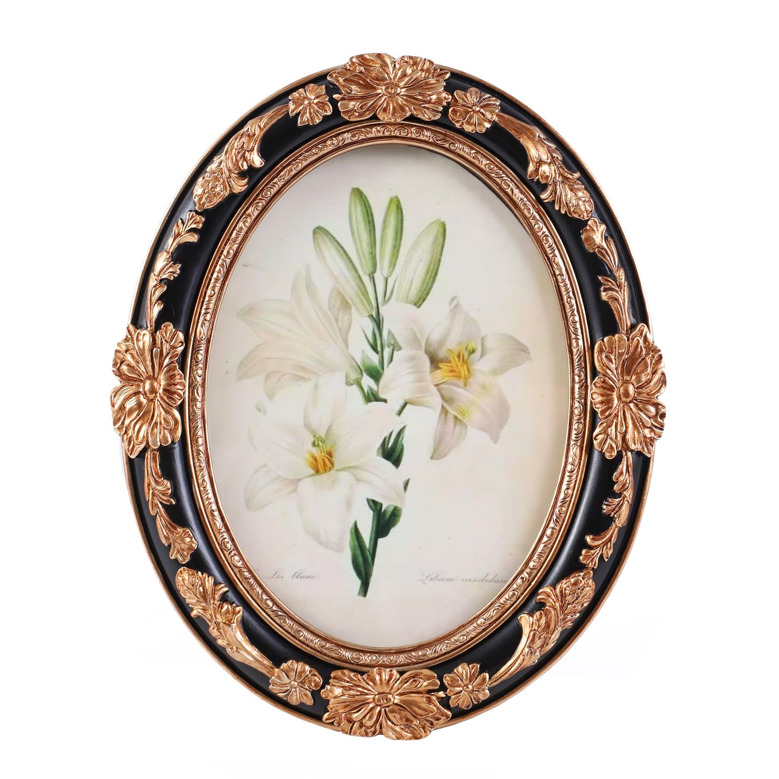 Kangce Vintage Picture Frames 4X6 Oval Black And Gold Antique Ornate Picture