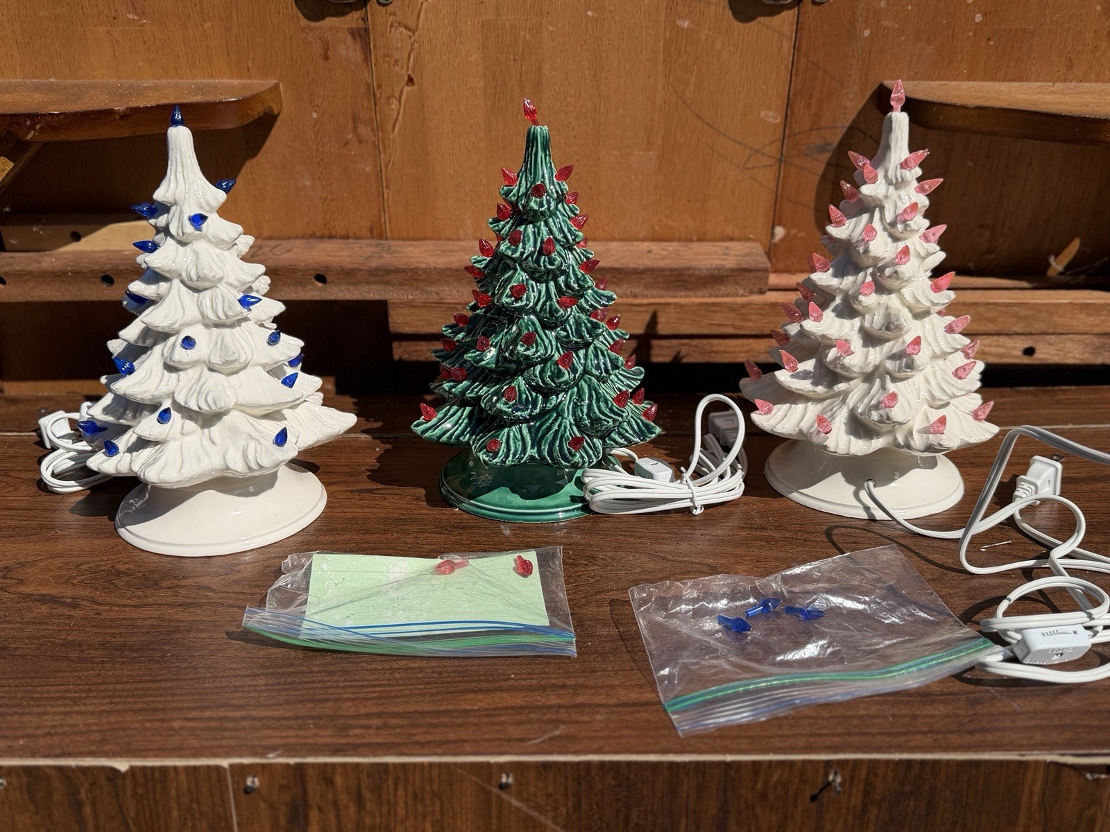 Vintage Nowell 1975-1977 Ceramic Christmas Trees Set of 3 Vintage Nowell 1975-1977 Ceramic Christmas Trees Set of 3