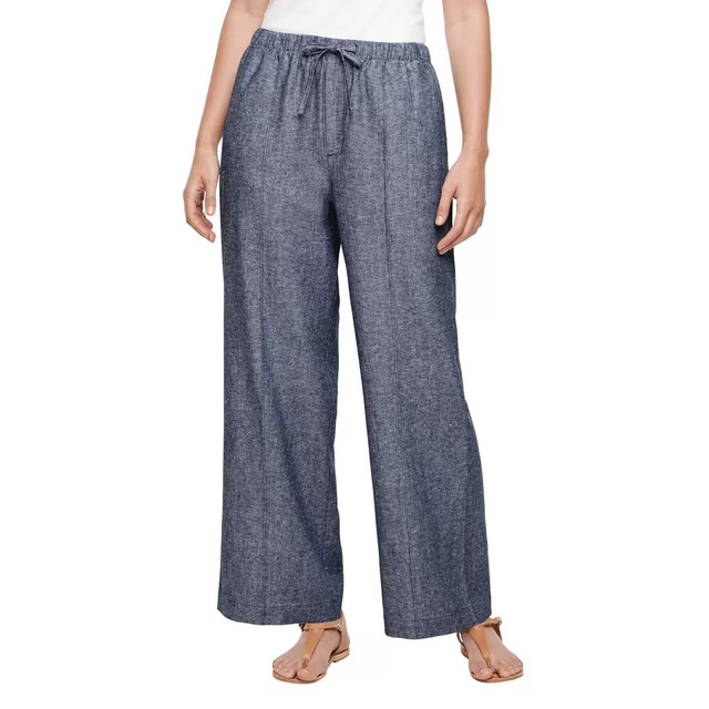 NWT Gap Women\'s Linen Blend Pull-On Pant Size XL Light Blue
