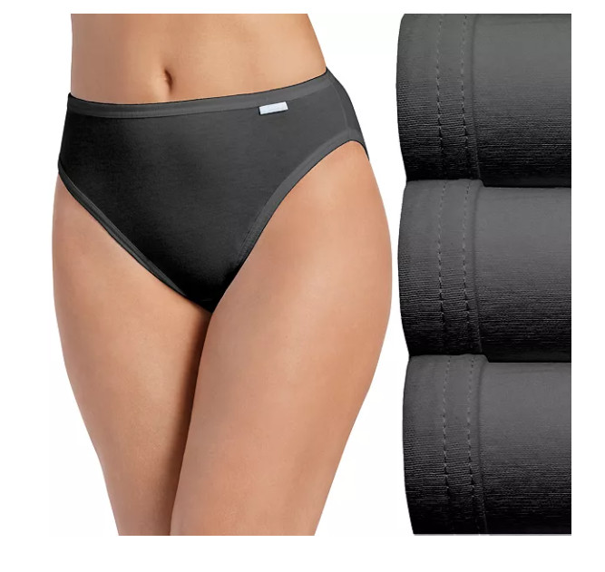 Women\'s Jockey 3-Pack French Cut (Black Color) 100% Cotton Comfort Underwear