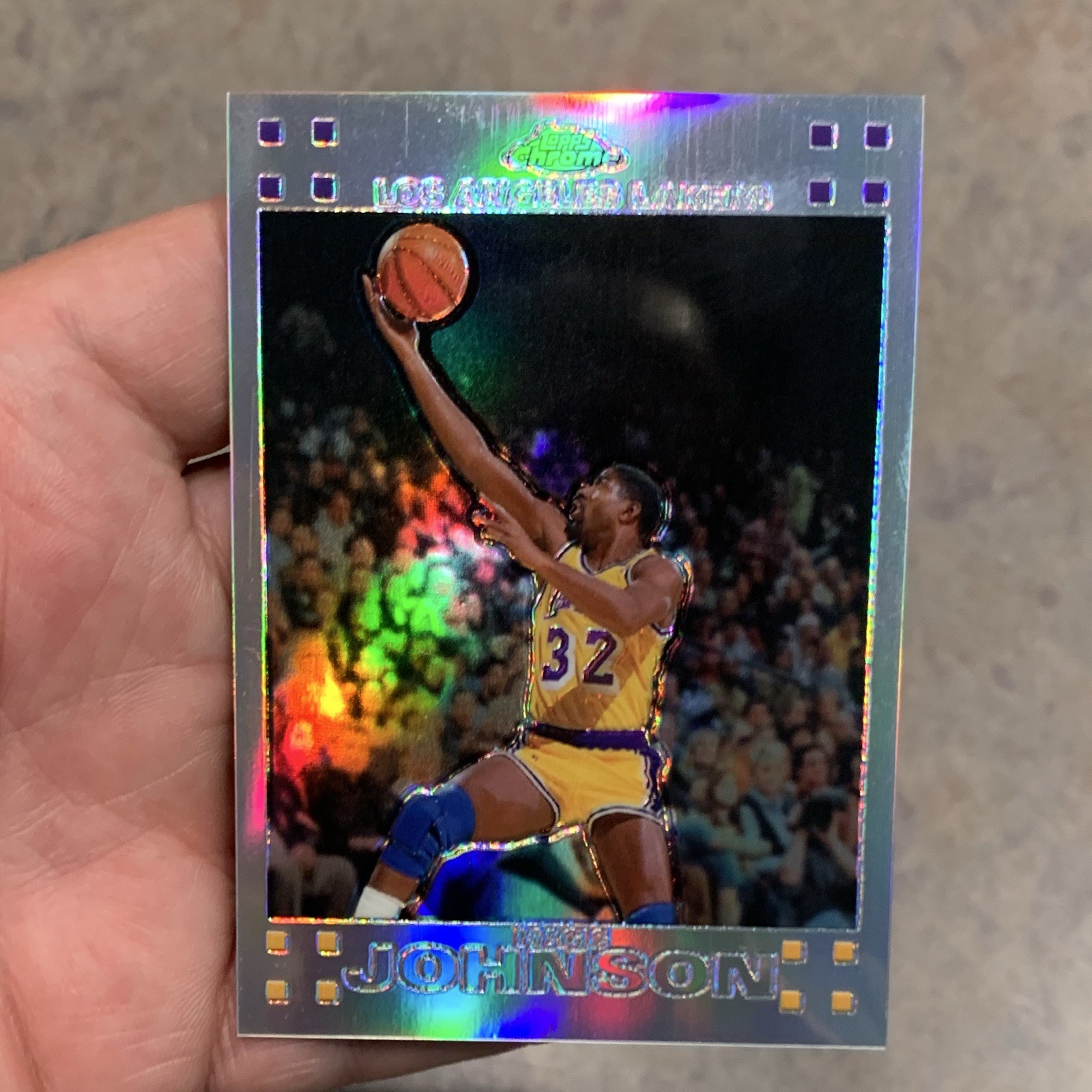 Topps 2007-08 Topps Chrome Magic Johnson Lakers #106 Refractor 339/999