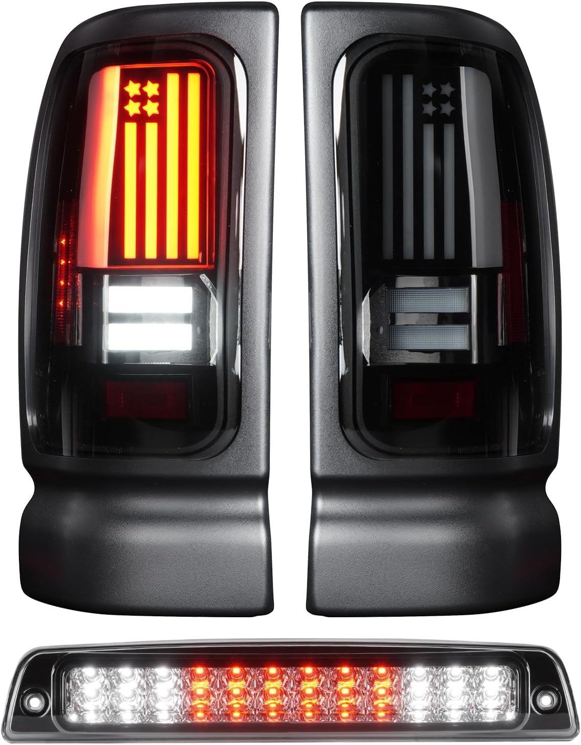 For 2009-2024 Dodge Ram 1500 Classic 2500/3500 PARI LED Sequential Tail Lights