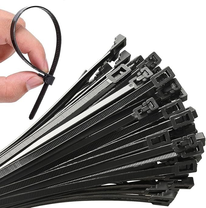 100Pcs Reusable18 Inch Heavy Duty Industrial Zip Toes,Releasable Black Cable Tie 100Pcs Reusable18 Inch Heavy Duty Industrial Zip Toes,Releasable Black Cable Tie