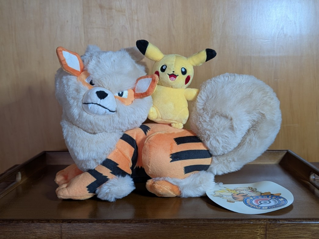 Pokemon Center Okinawa 1st Anniversary Limited Pikachu Arcanine Plush Japan New
