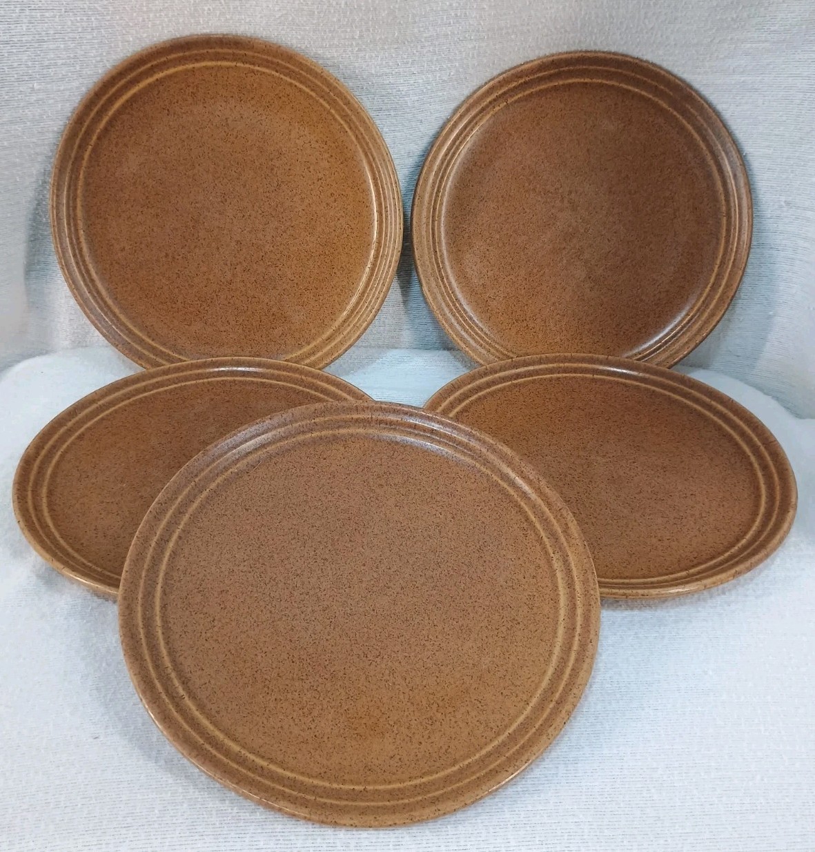 Vintage Monmouth Western Stoneware Mojave Brown Dinner Plates 10.25\ Vintage Monmouth Western Stoneware Mojave Brown Dinner Plates 10.25\