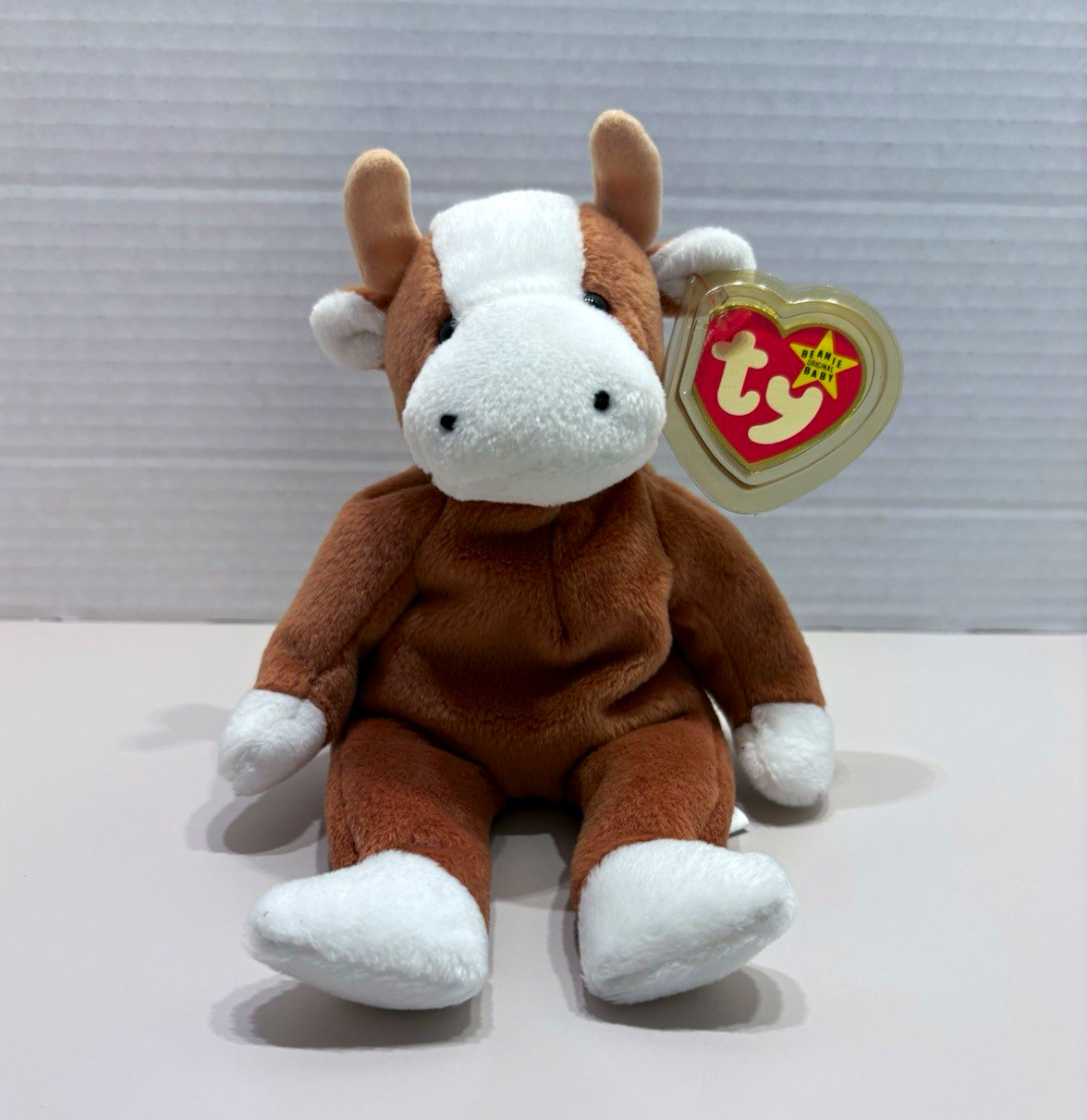 Ty Beanie Babies Original Bessie Cow Plush w/ Tags Vintage 1995