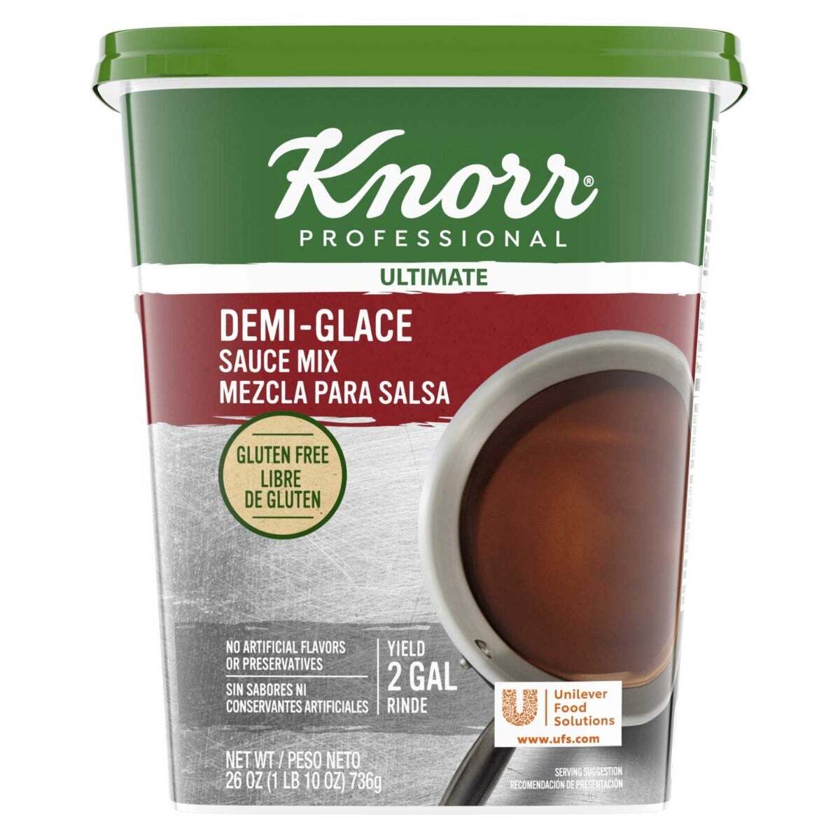 Knorr Professional Ultimate Demi-Glace Sauce Mix Gluten Free, 26 oz (1) Knorr Professional Ultimate Demi-Glace Sauce Mix Gluten Free, 26 oz (1)